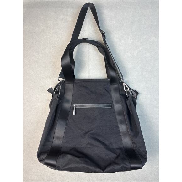 Athleta Diem Tote Bag Black 15x14 Travel Shoulder Bag Multi Pocket Inserts - Picture 1 of 16